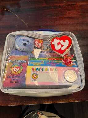 Ty Beanie Babies Official Club Platinum Edition Kit - Clubby II Bear - Coin Bag